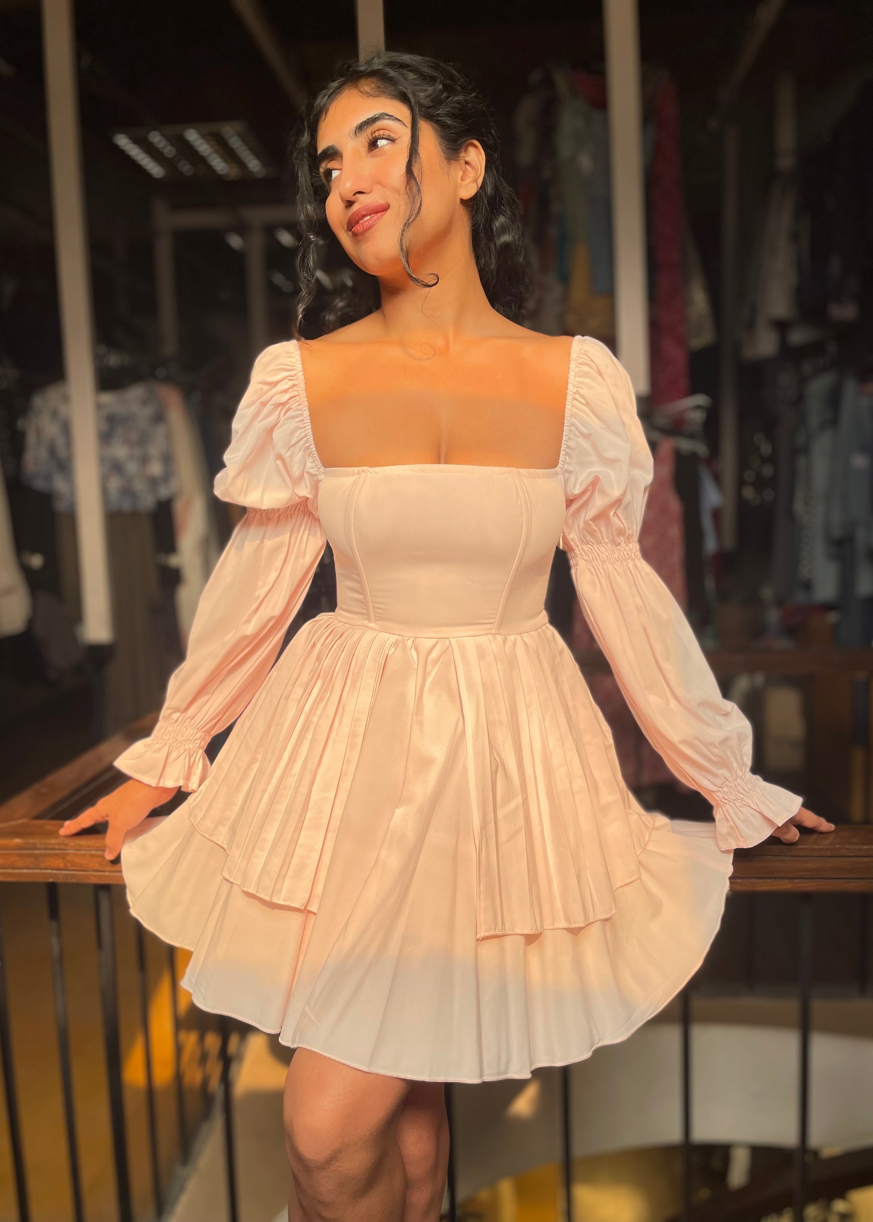 Pink puff dress 