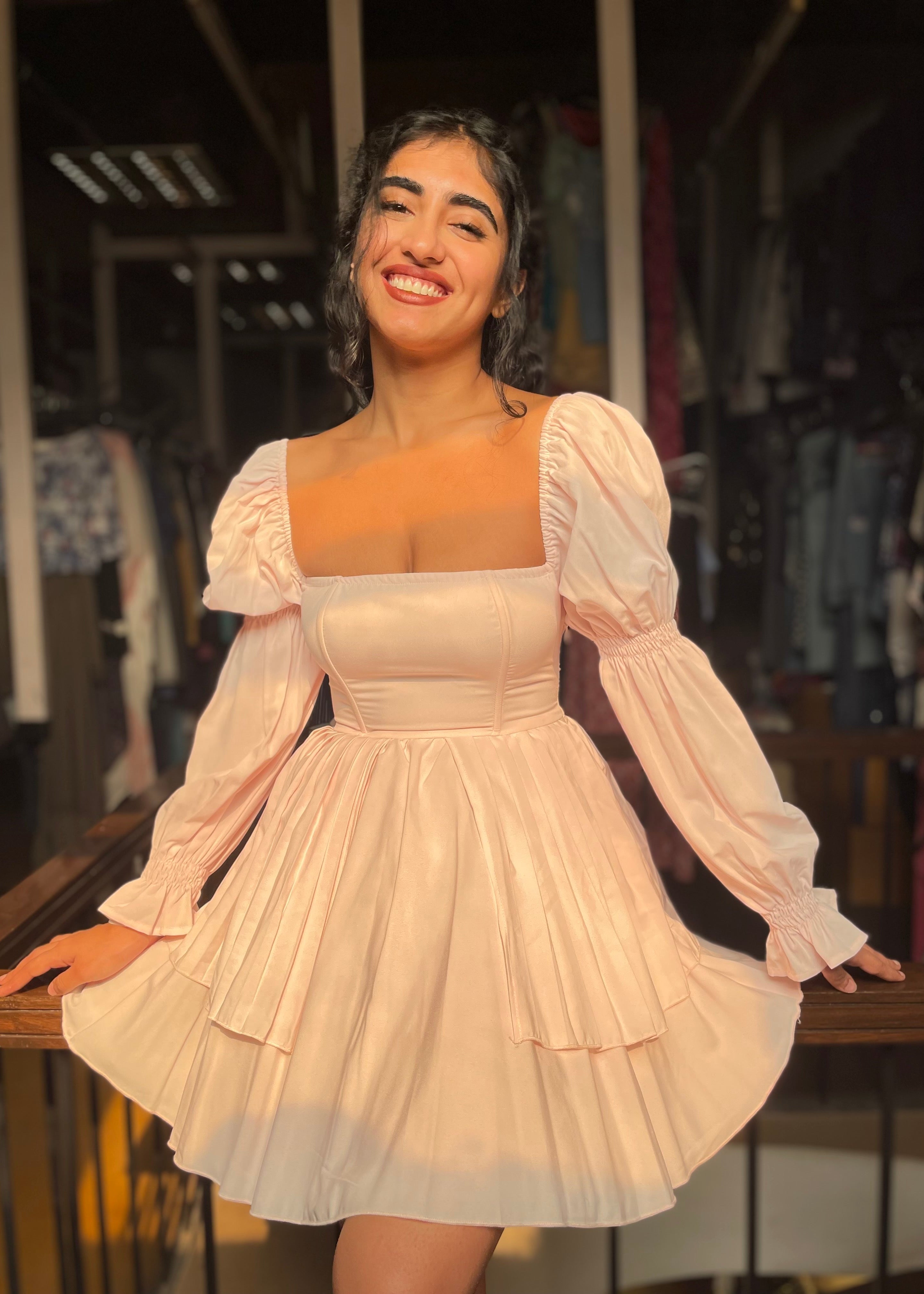 Pink puff dress
