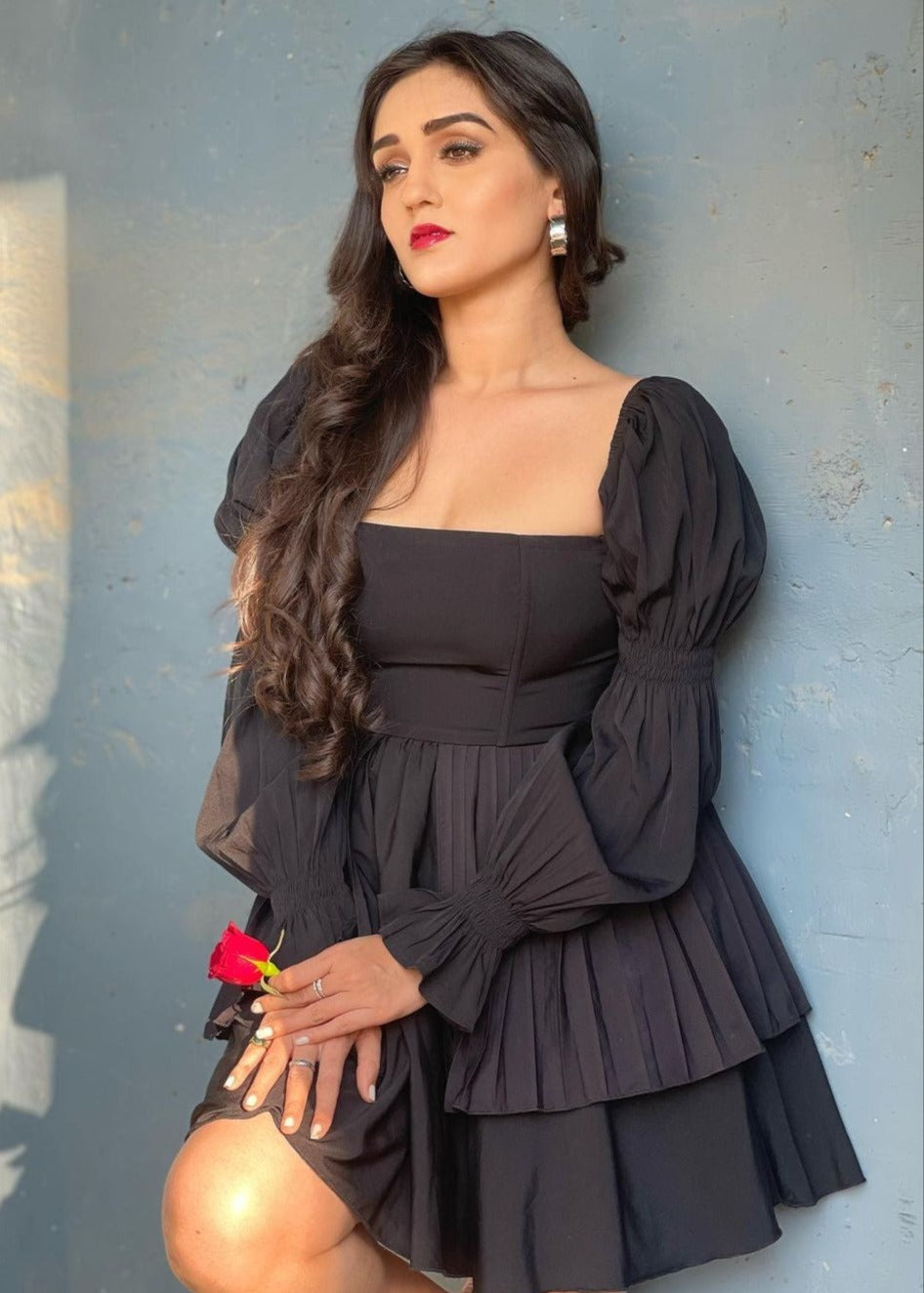 Black mini dress