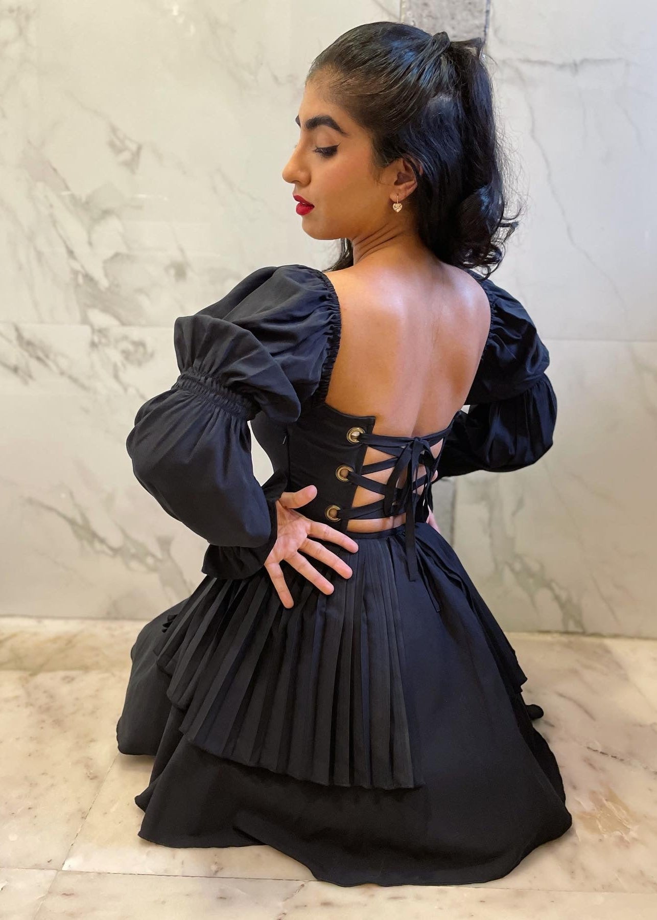 Black mini dress