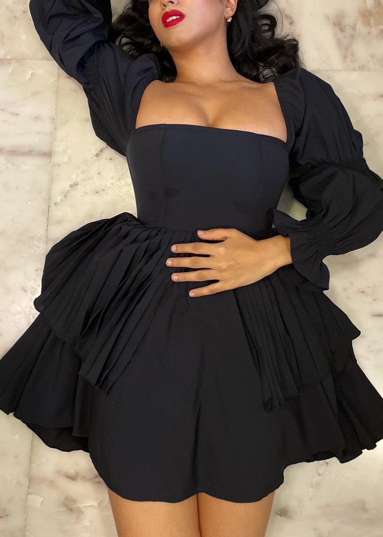 Black mini dress