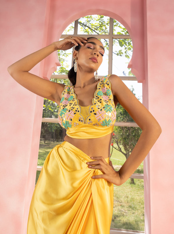 Buy Our Saanvi, Sana, and Samiha Yellow Coord Set