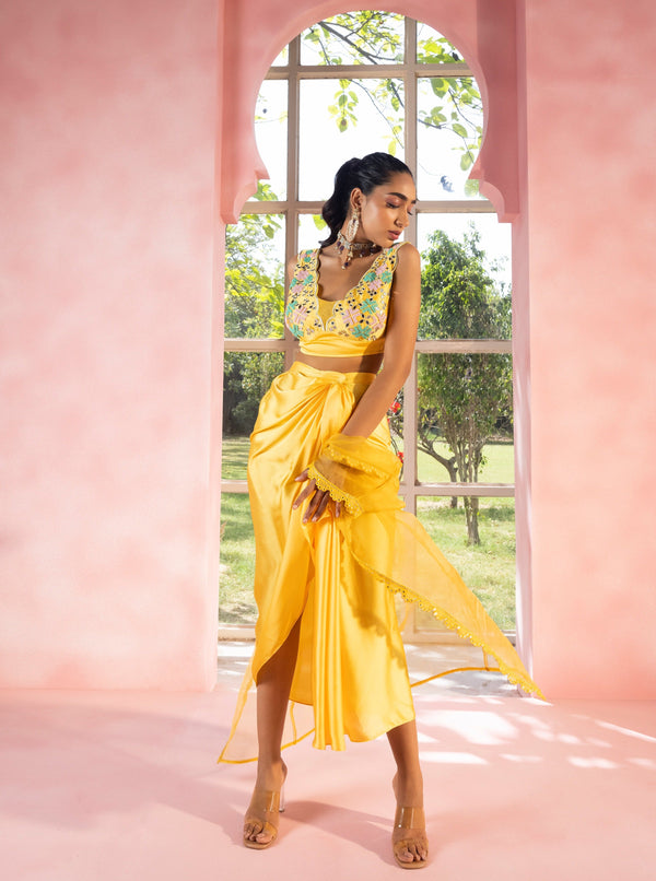 Buy Our Saanvi, Sana, and Samiha Yellow Coord Set