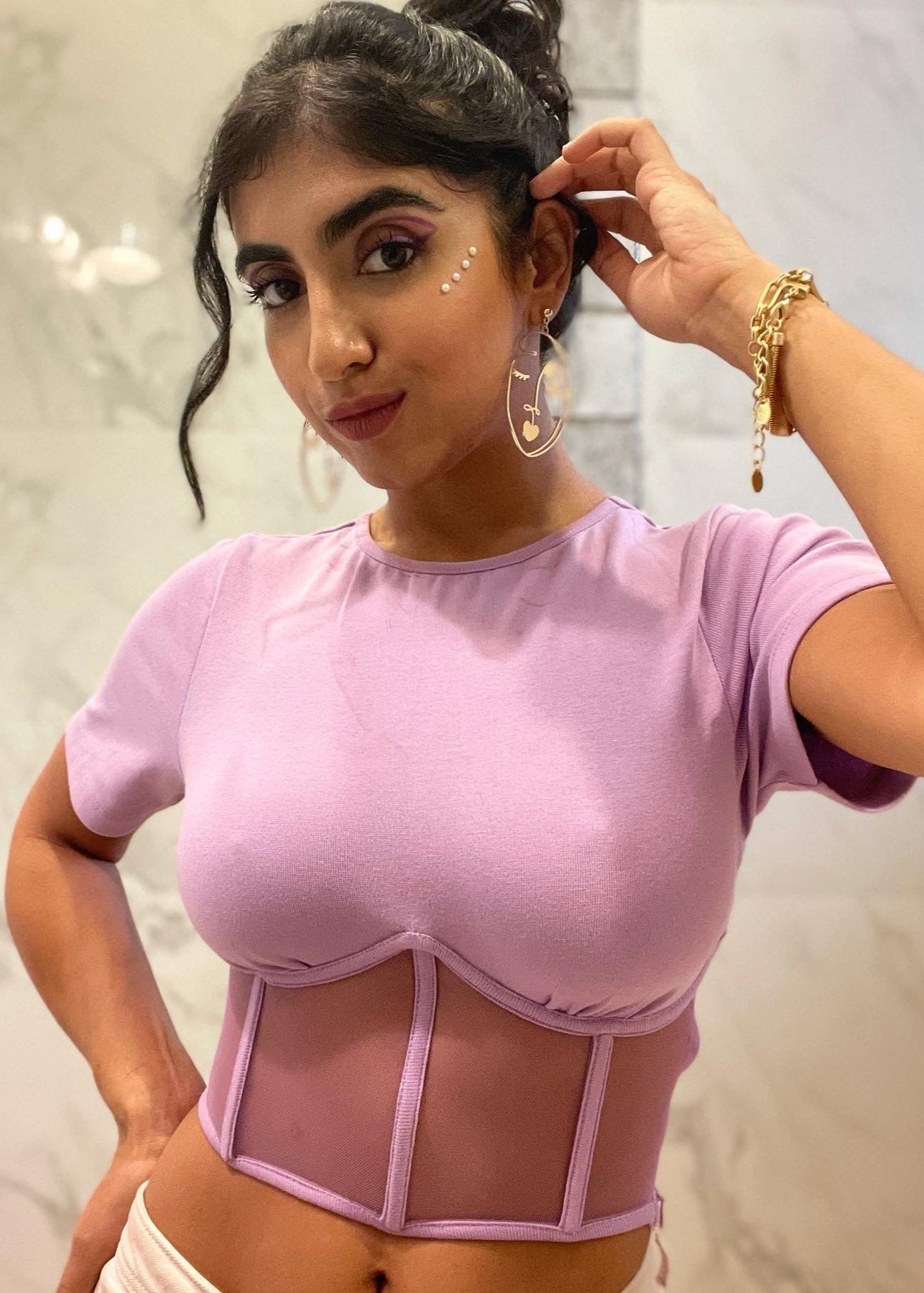 Twyla Mesh Corset T-Shirt
