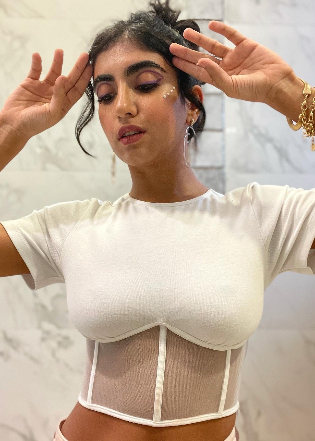 Twyla Mesh Corset T-Shirt
