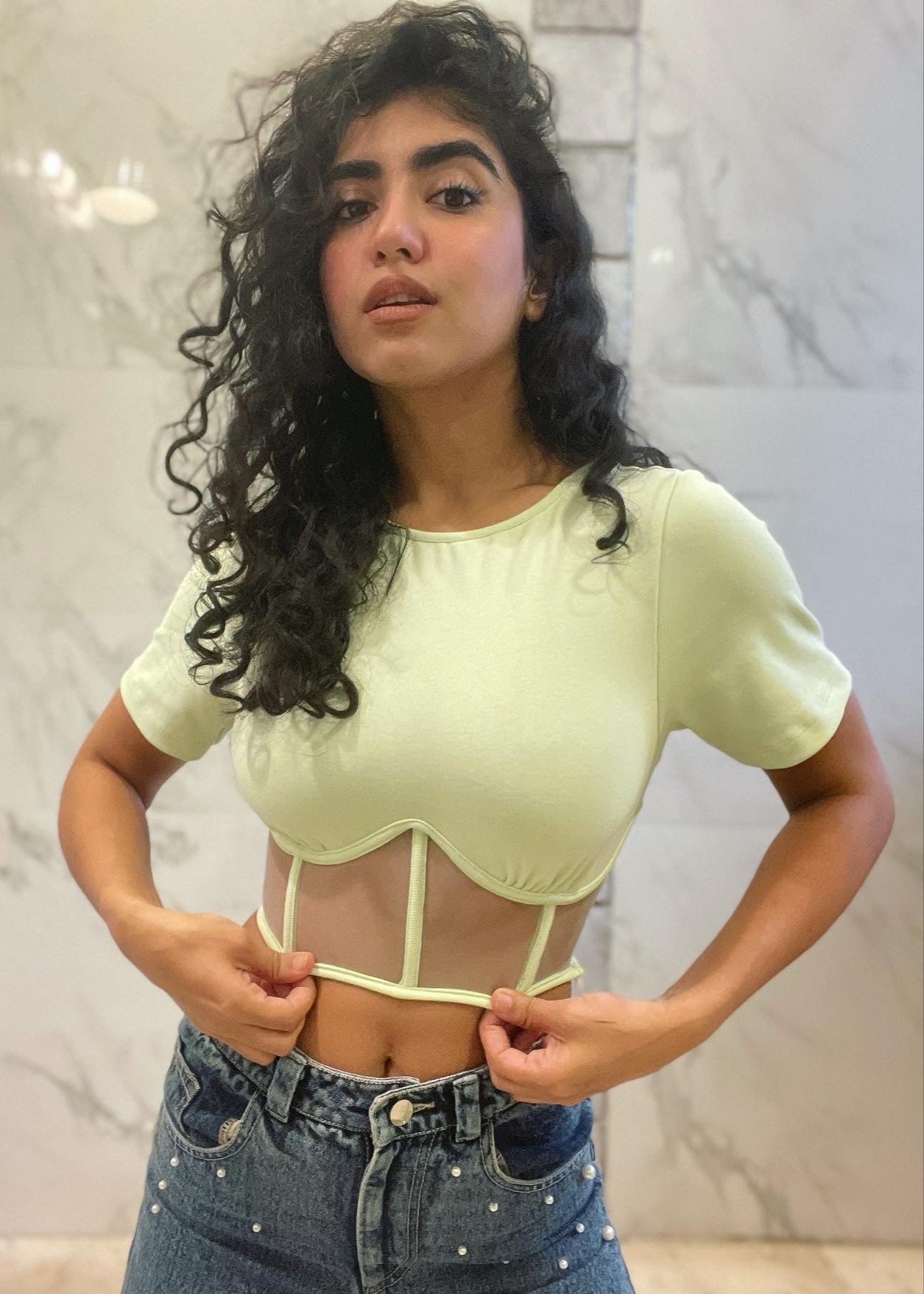 Twyla Mesh Corset T-Shirt
