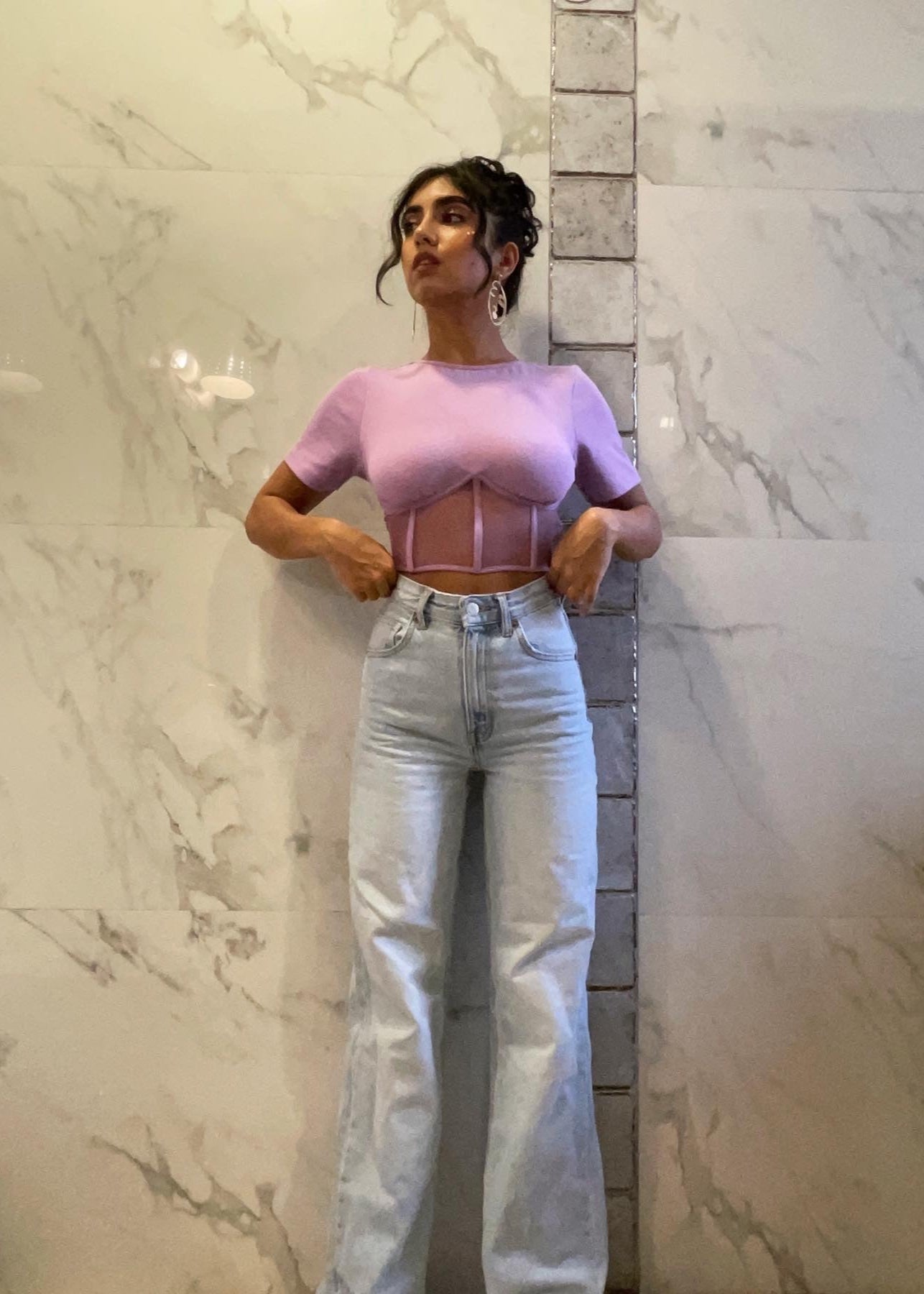Twyla Mesh Corset T-Shirt
