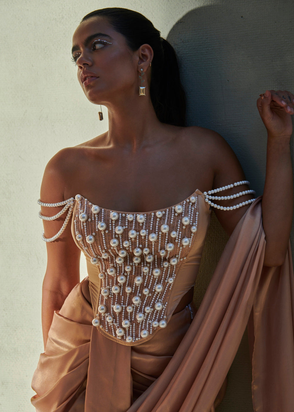 Buy Pearl Embroidered Corset Blouse Online